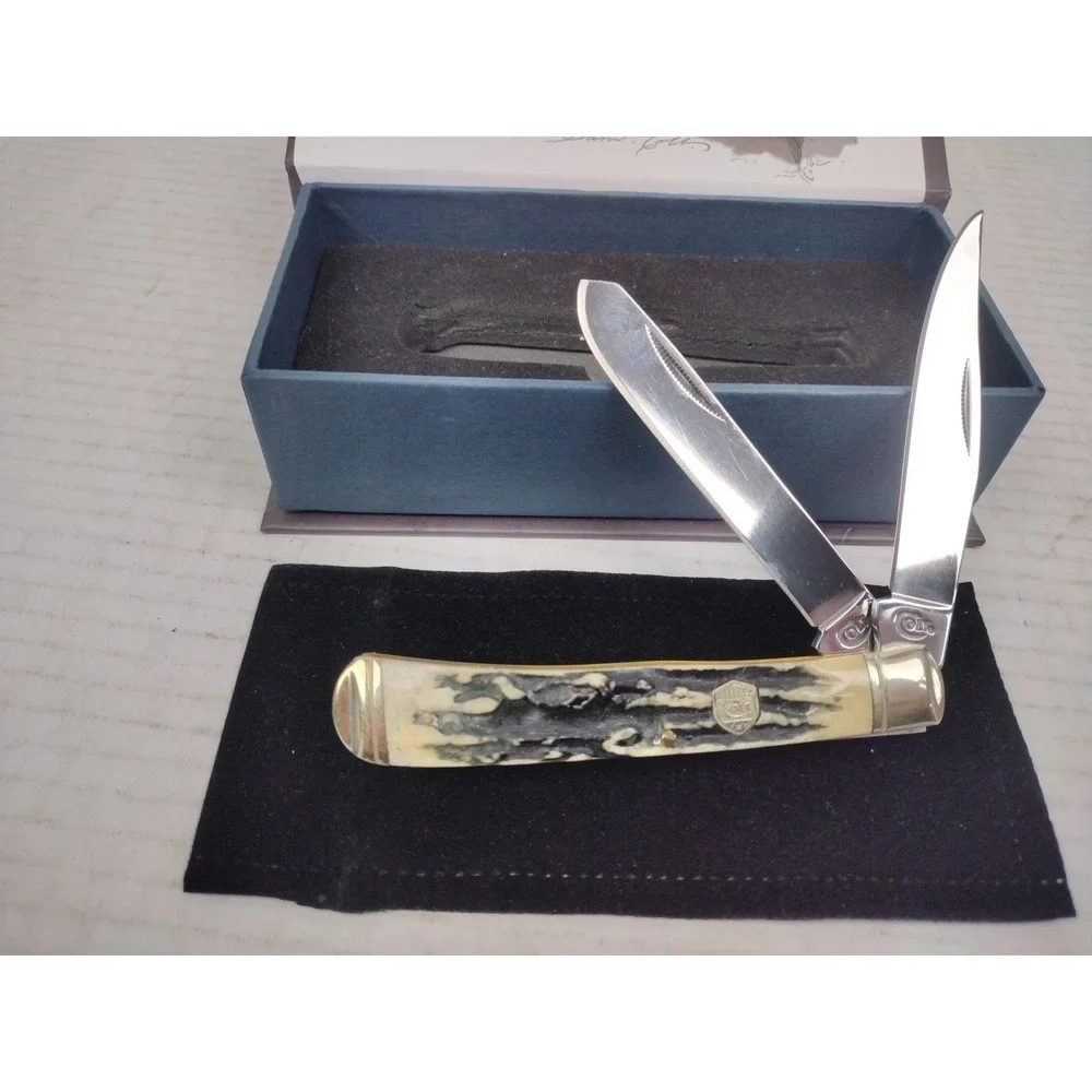 Colt 175th Anniversary CT246 Black Stag Series Knife W Bovine Bone Handle